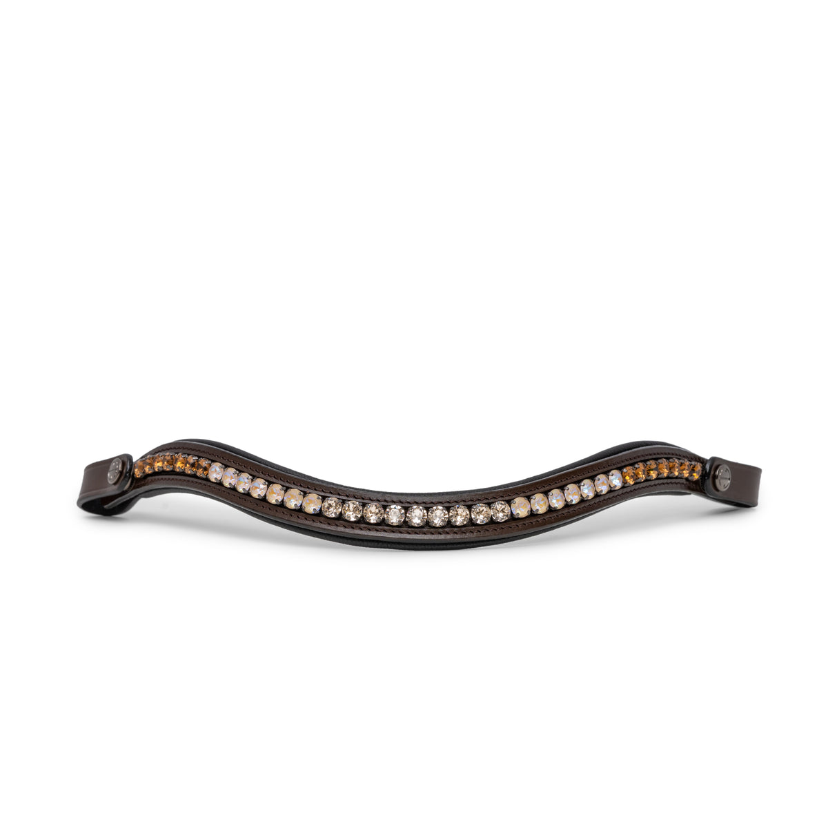 Pecan Dolce Brown Browband With Snaps