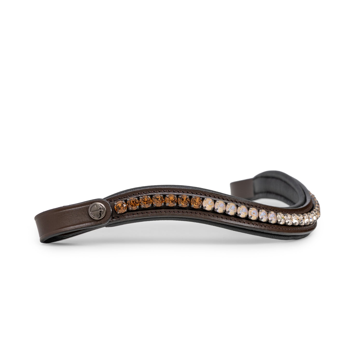 Pecan Dolce Brown Browband With Snaps