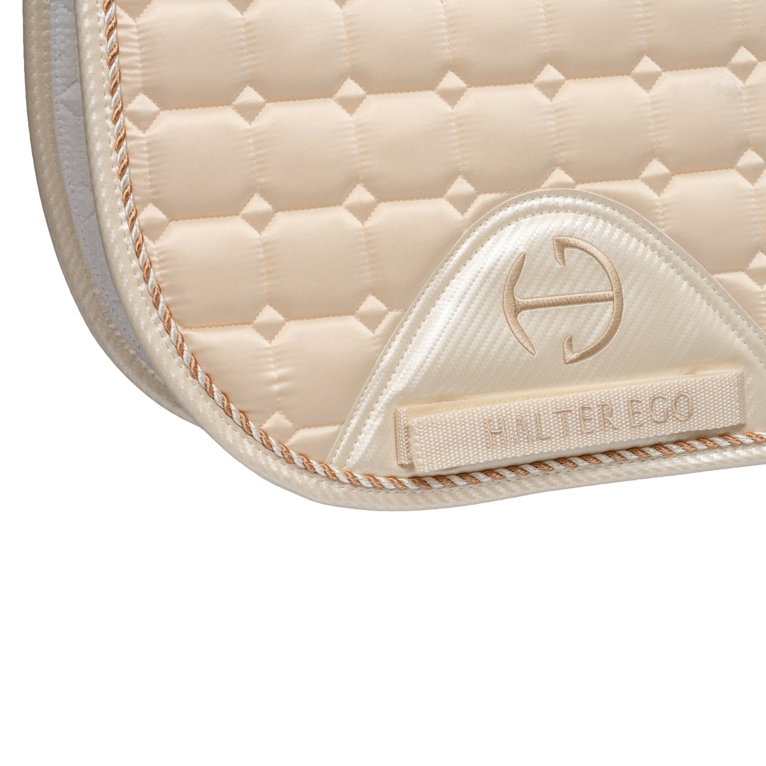 Carbon Tech Satin Classic Jump Saddle Pad - Ivory Luxe