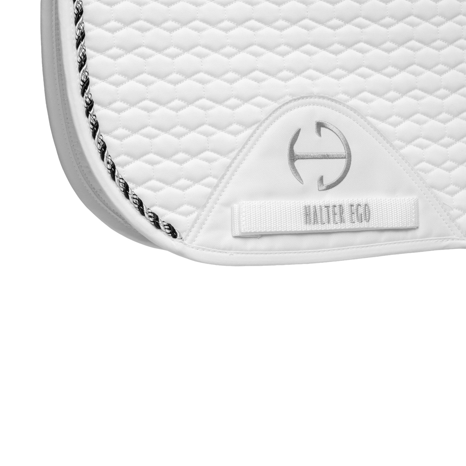 European Cotton Competition Jump Pad - White & Black Rope Trim