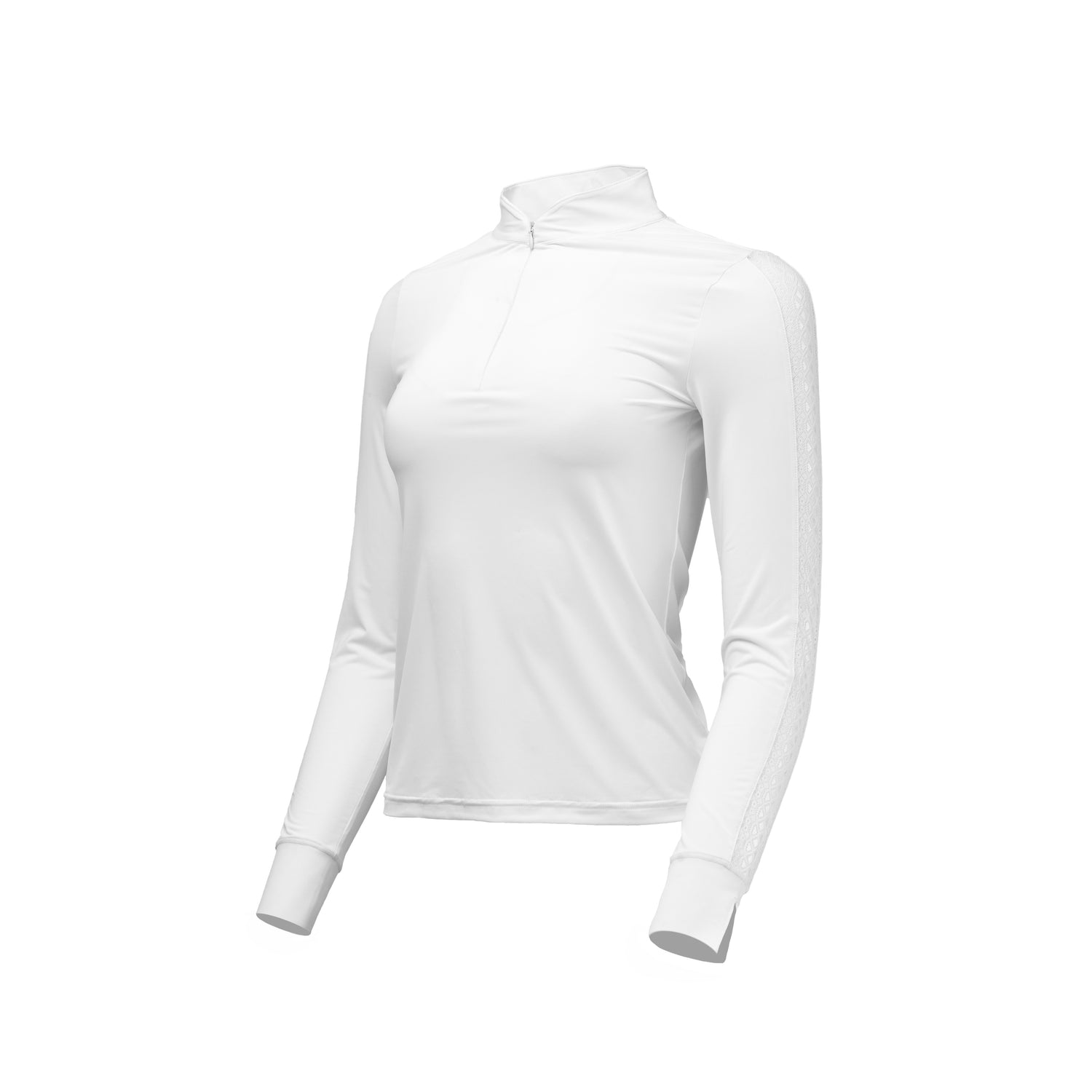 Annabelle - Long Sleeve Lace Riding Top - White