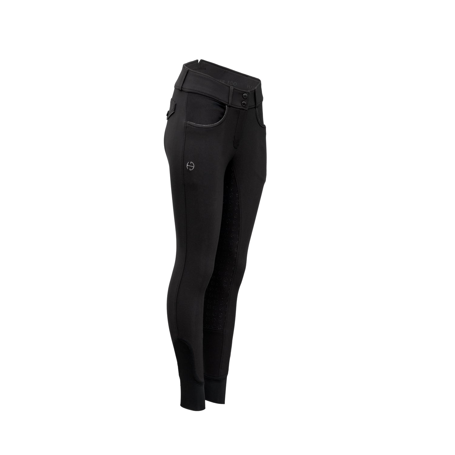 Evolution Mystique Full Seat Breeches - Smoky Black with Gunmetal - HIGH WAISTED