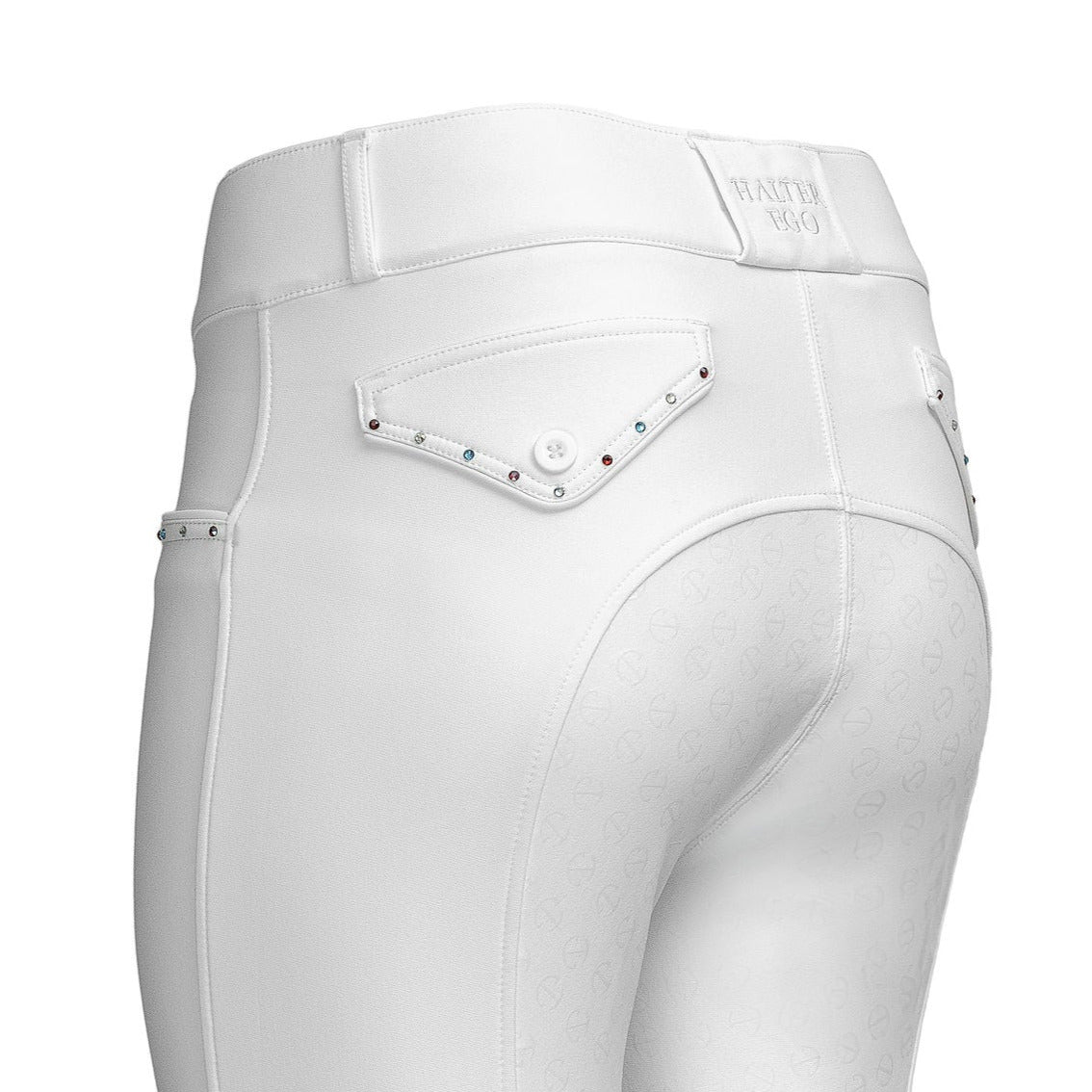 Crystal Evolution Mid-Waist White with White Seat Competition Breeches