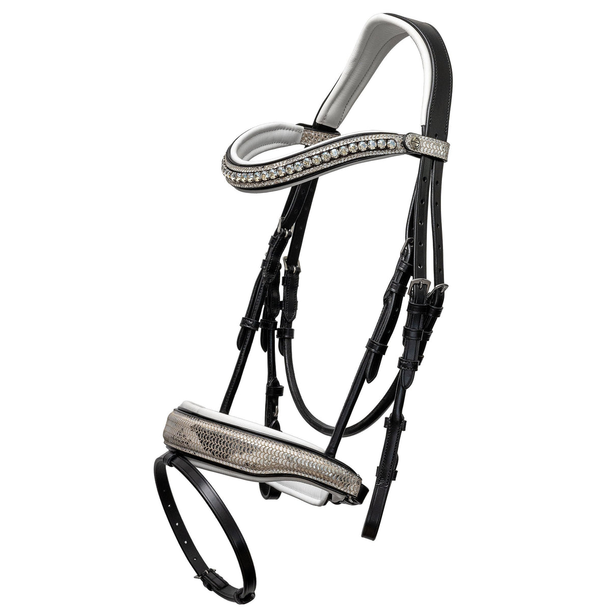 The Deco Anatomical Snaffle Bridle with Removable Flash