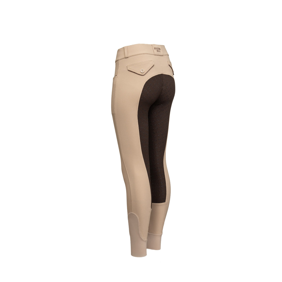 Evolution Contrast Full Seat Breeches - Dull Gold & Black Coffee Seat