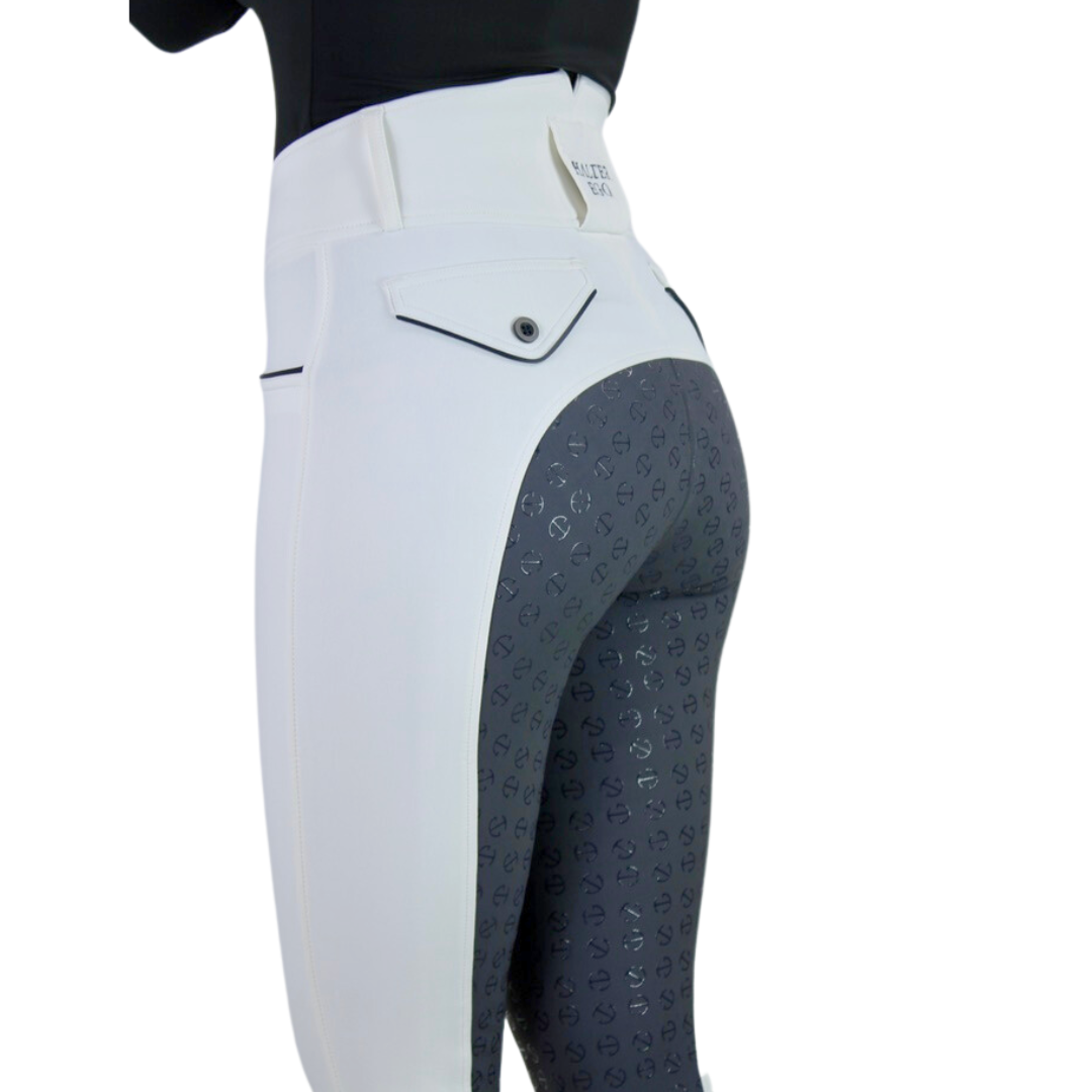 Evolution High Waist White with Grey Seat Competition Breeches