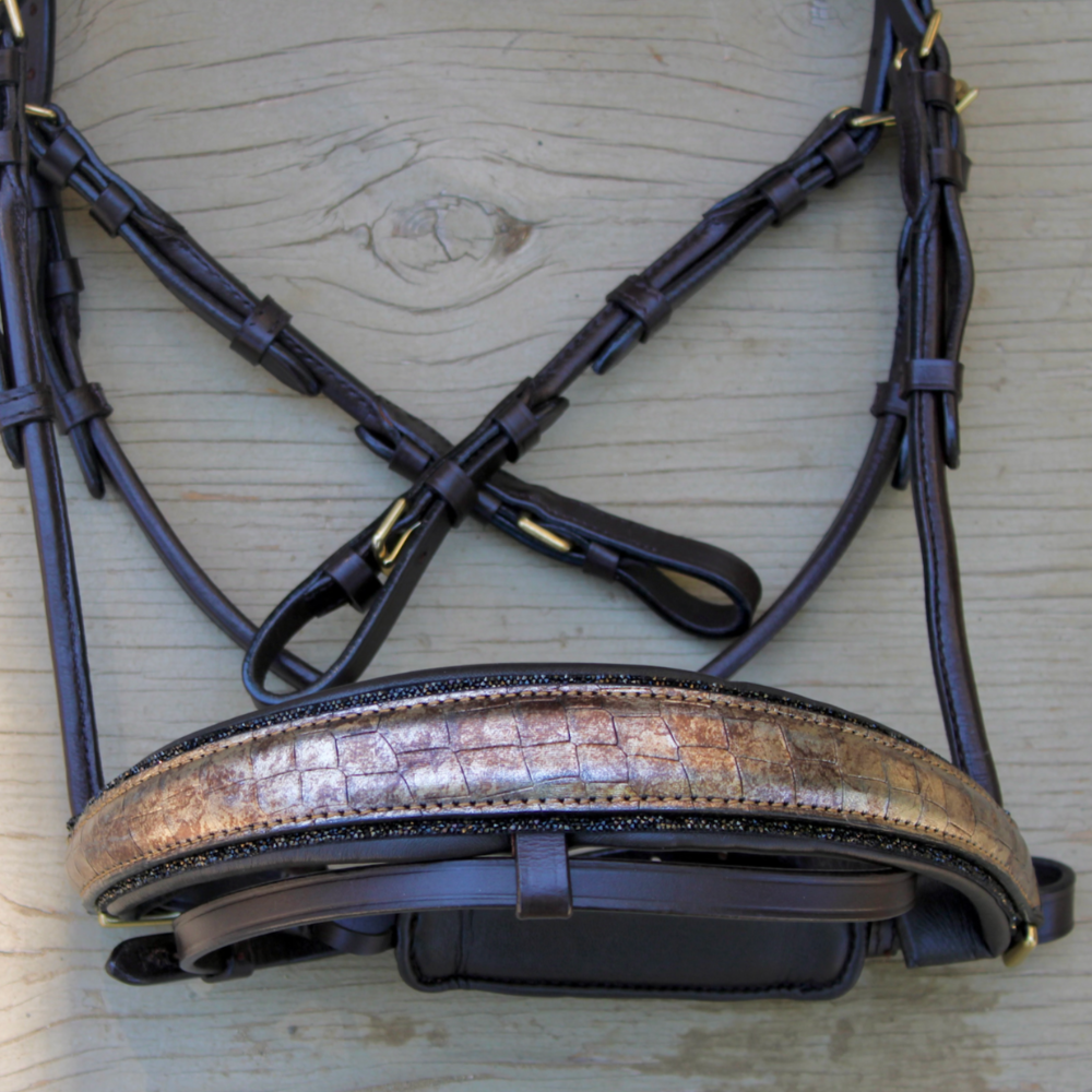 Limited Edition Hermes Brown Leather Rock Crystal Noseband