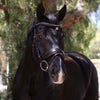 Scirocco - Maple Brown Leather Snaffle with Metallic Navy Padding and Bronze Glitter Piping