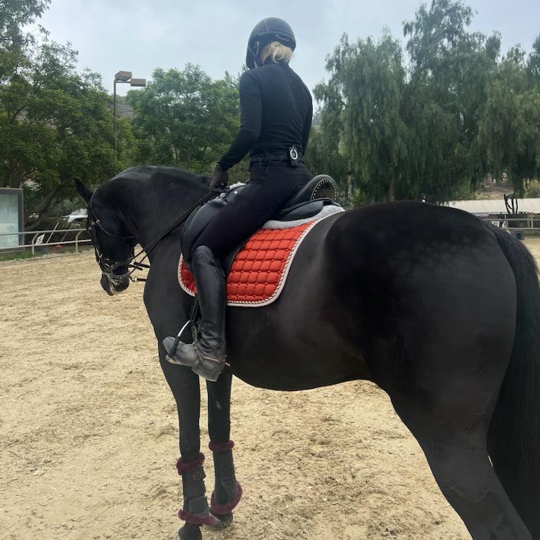 Satin Classic Dressage Saddle Pad - Rust