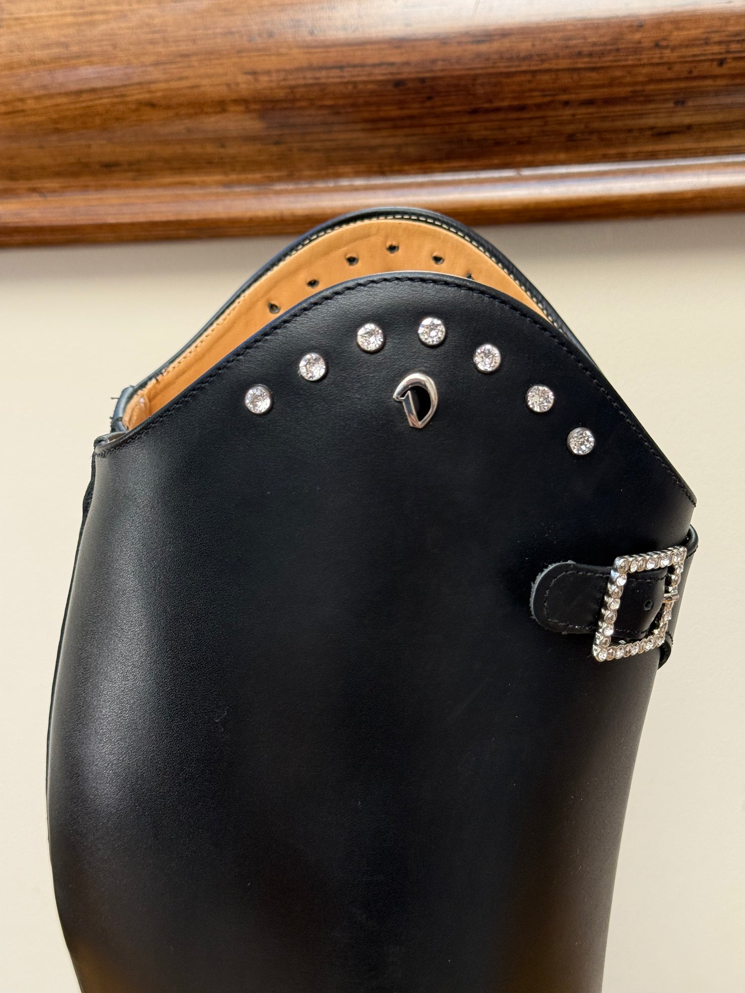 Derby Prestige Riding Boots - Black Leather with Crystal Rivets