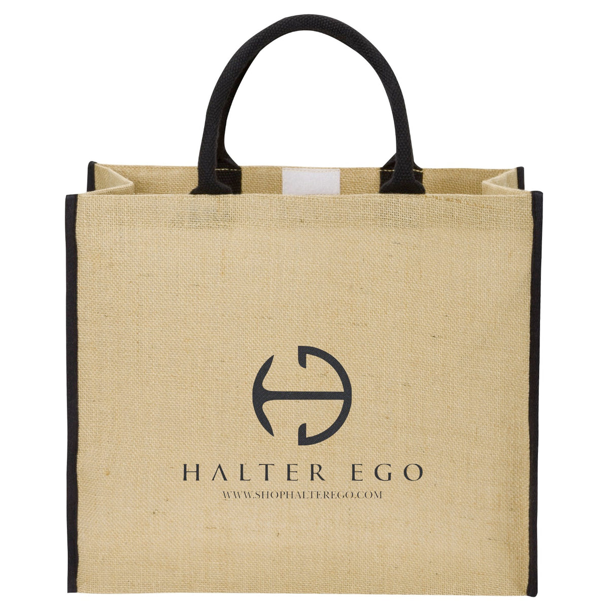 Halter Ego Large Jute Tote with Velcro Closures