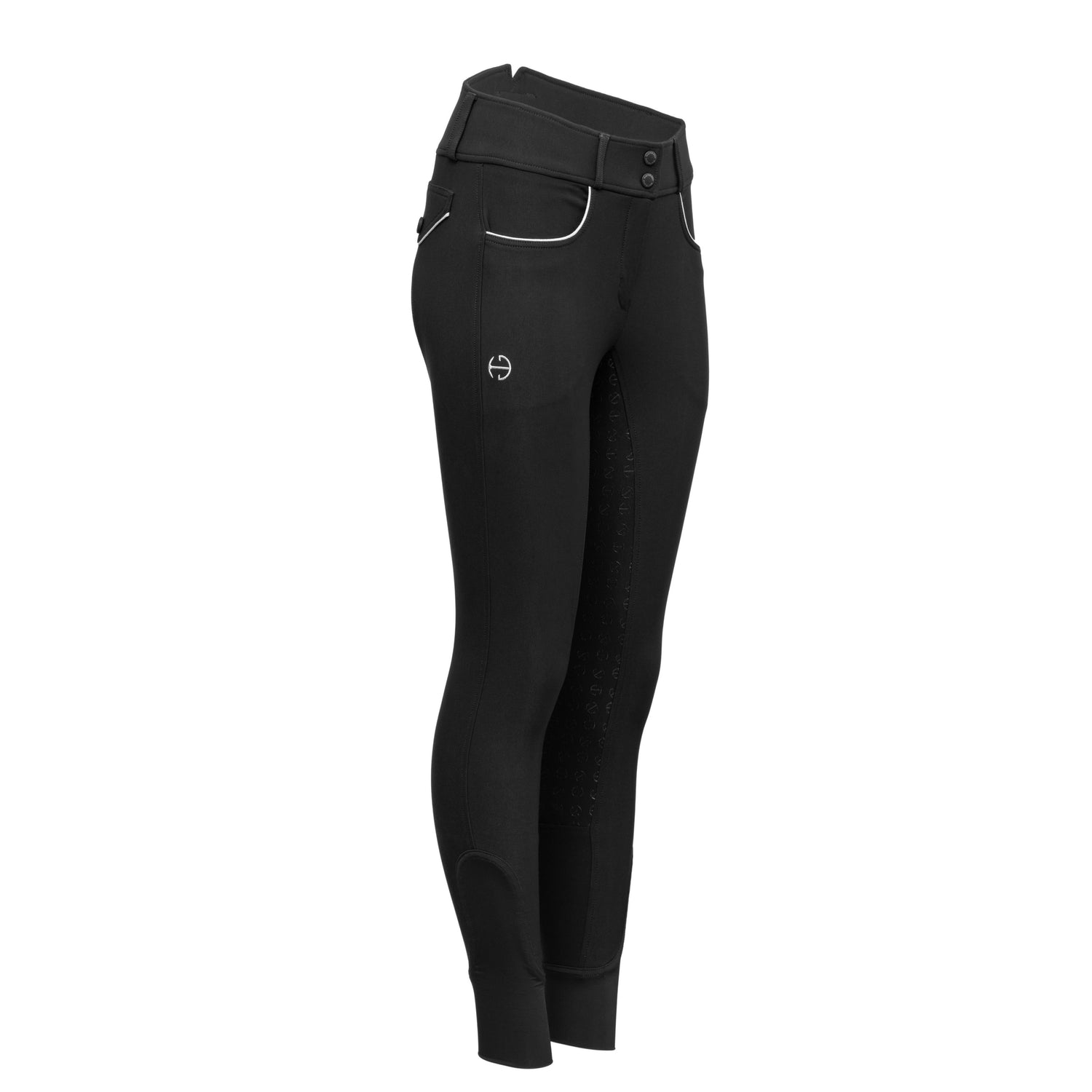 Evolution Full Seat Breeches - Black and Metallic Silver - High Waisted