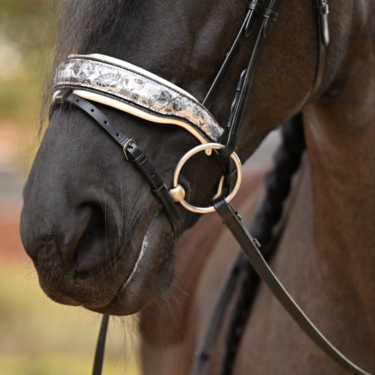 The Marie Antoinette Black Leather Snaffle Bridle