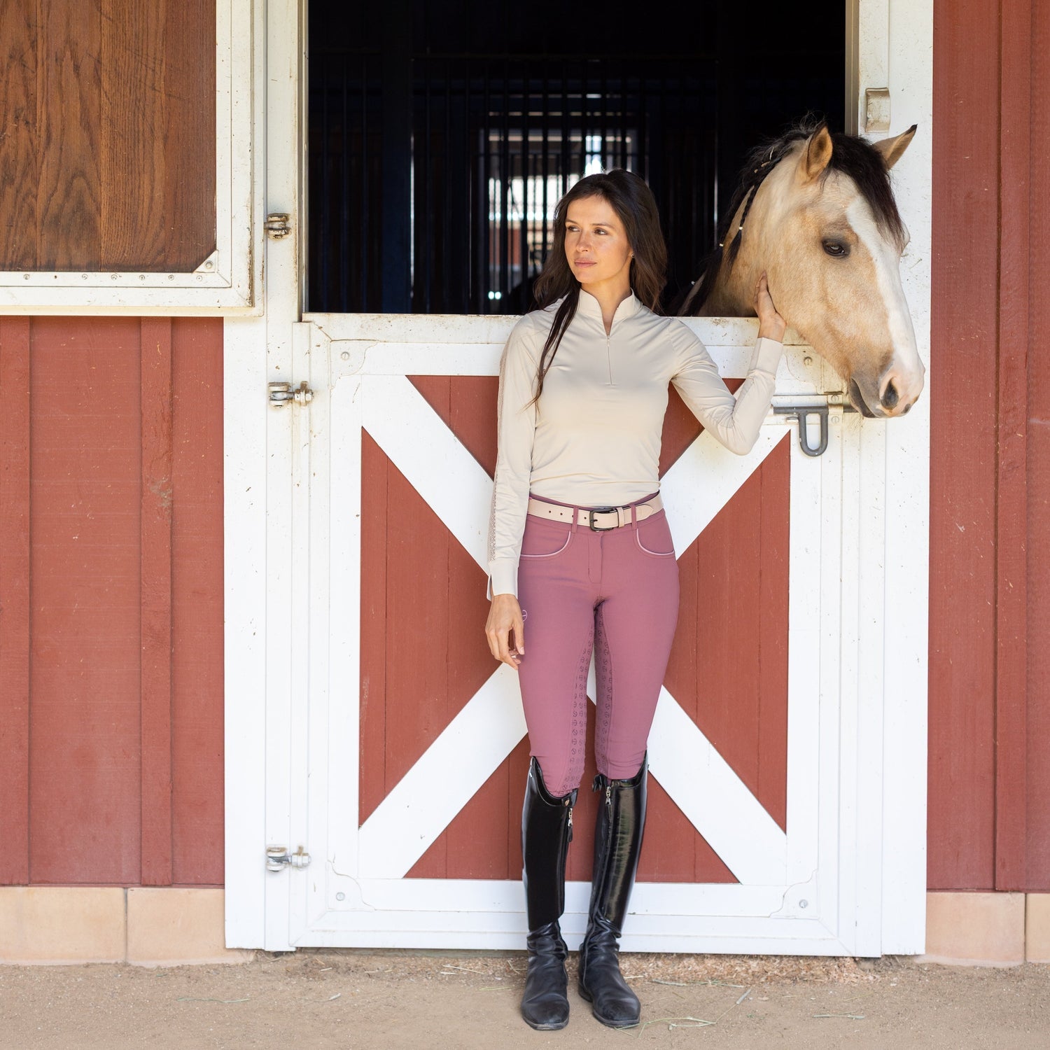 Evolution Full Seat Breeches - Rosewood - MID WAIST