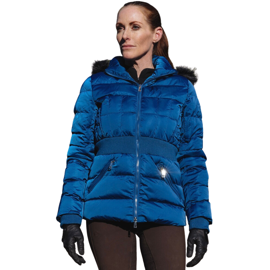 Ladies blue puffer sales coat