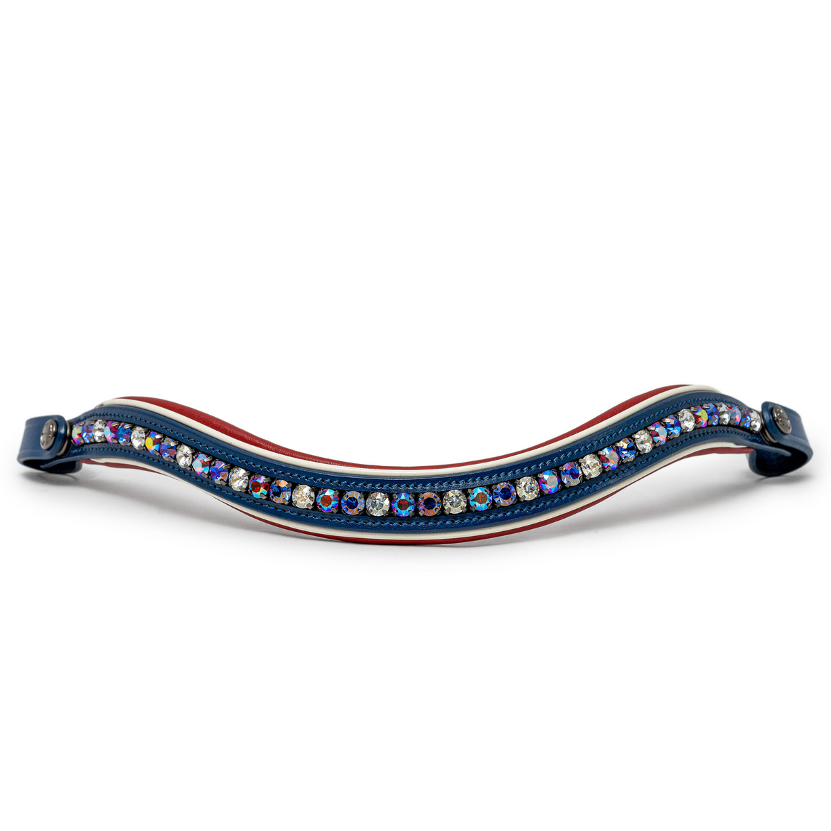 The Patriot Cobalt Blue Leather Snaffle Bridle (Pathway to the Podium Collection)