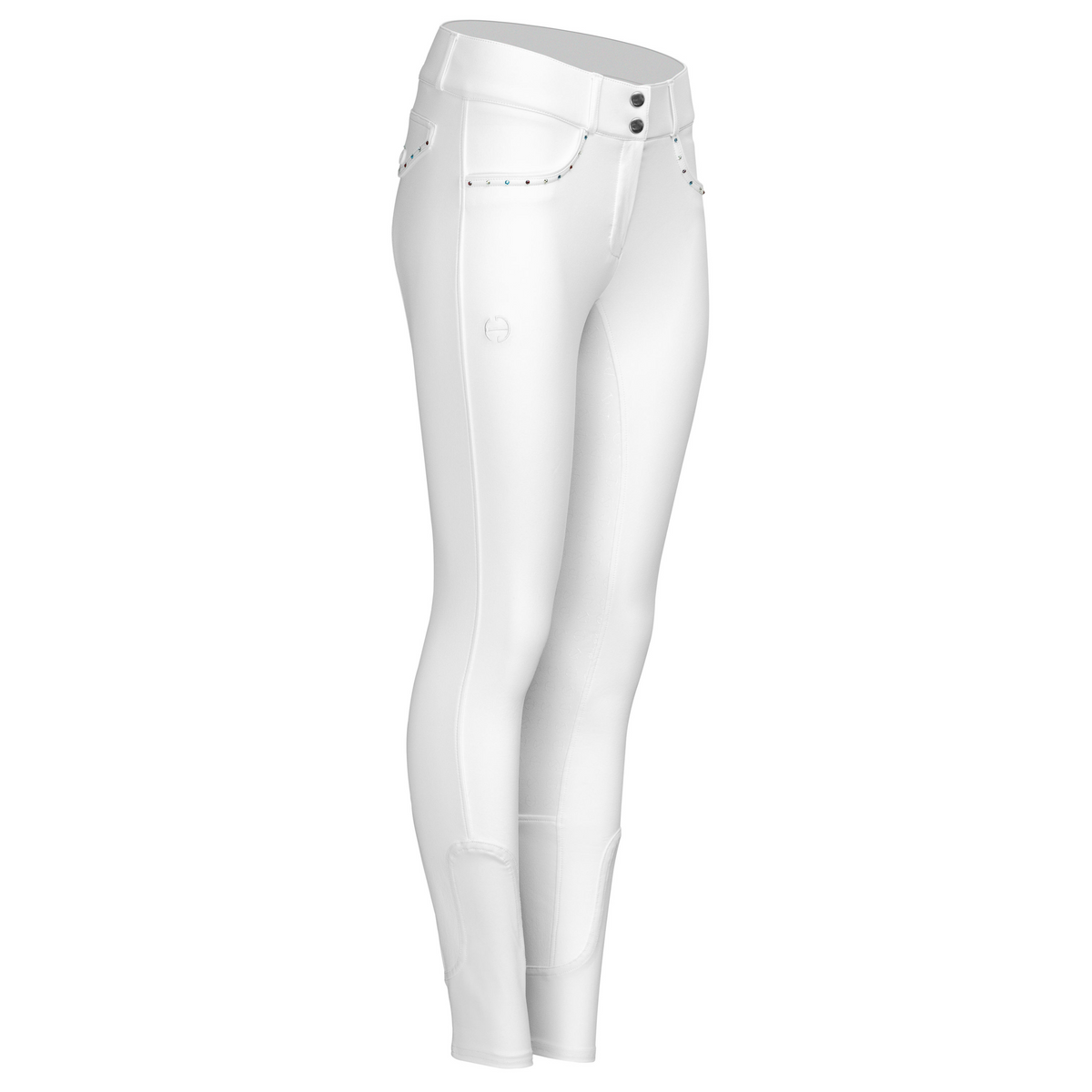 Crystal Evolution Mid-Waist White with White Seat Competition Breeches