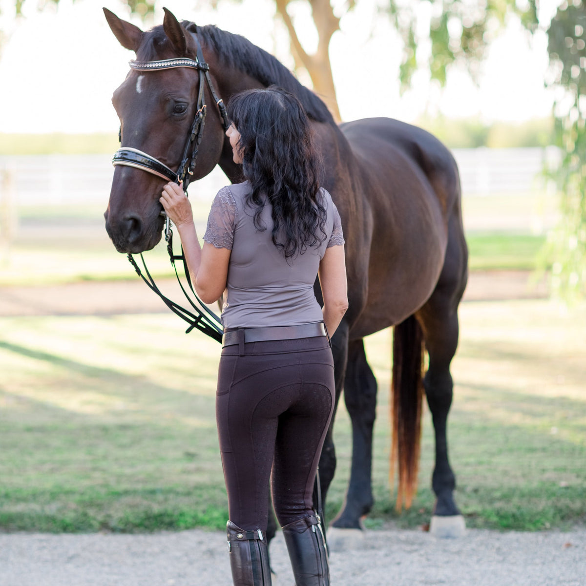 The Hollywood Black Patent Rose Gold Double Bridle