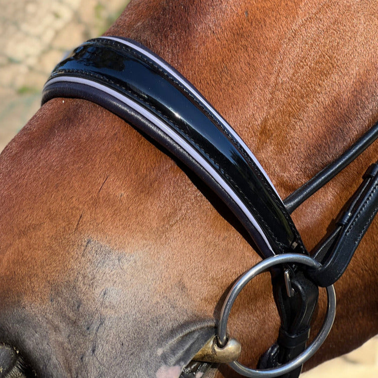 The Lauren Rolled Black Leather Snaffle Bridle