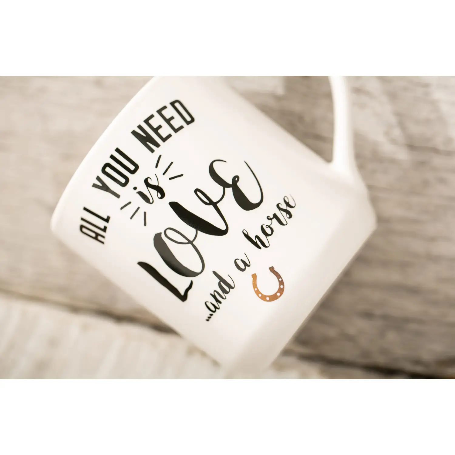 All you need is love...and a horse 10 Oz Ceramic Cup Ornament/Coaster Gift Set,