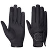 Halter Ego® Riding Gloves - Black & Black Crystal Crystal Logo