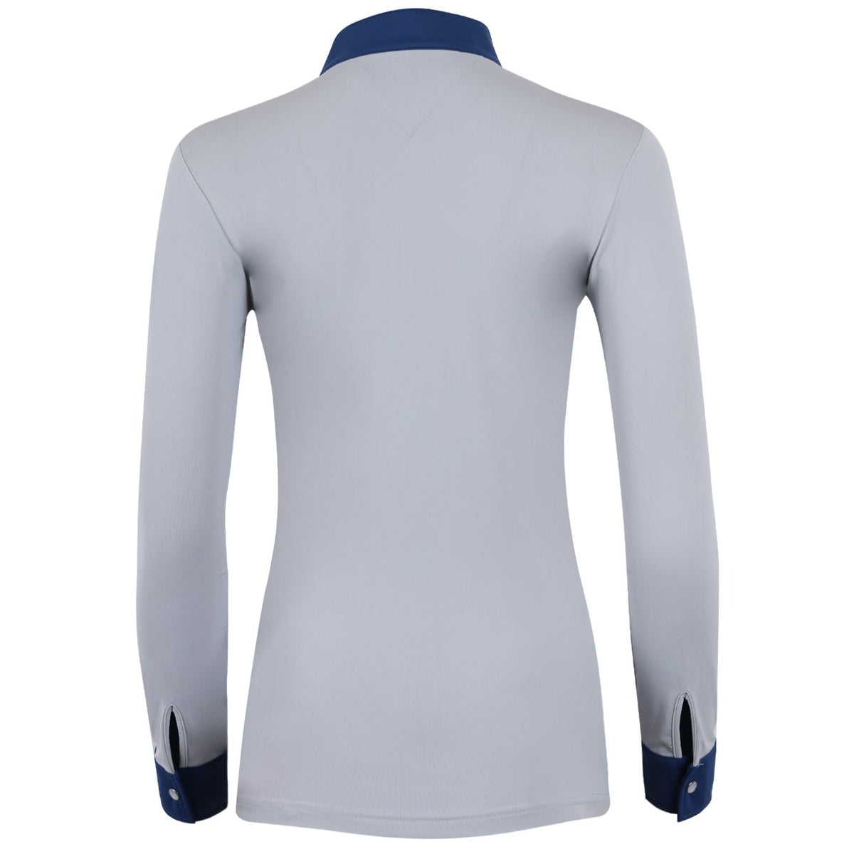 Roxana - French Gray &amp; Cadet Blue Long Sleeve Riding Shirt