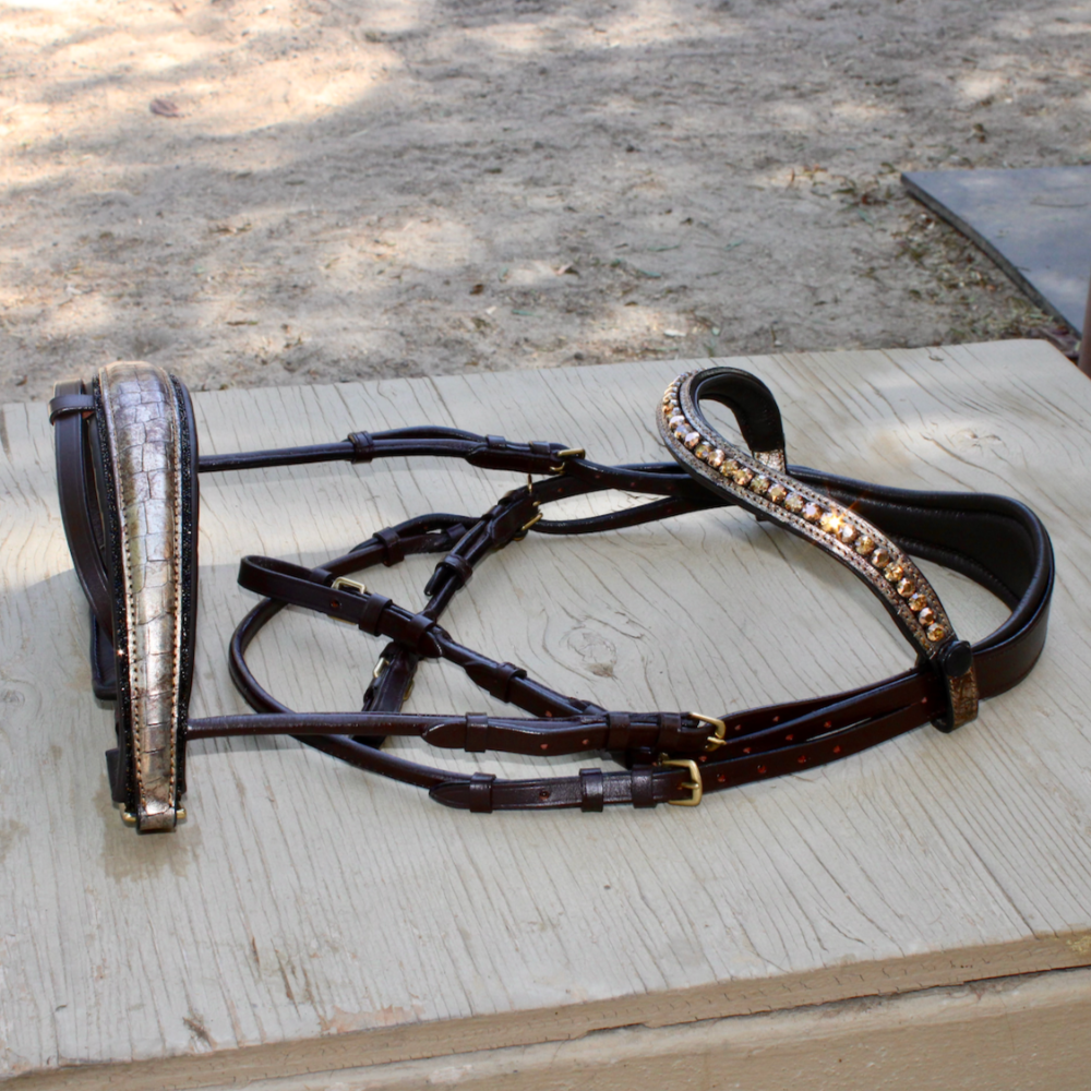 The Hermes Rock Crystal Snaffle Bridle - Brown Leather
