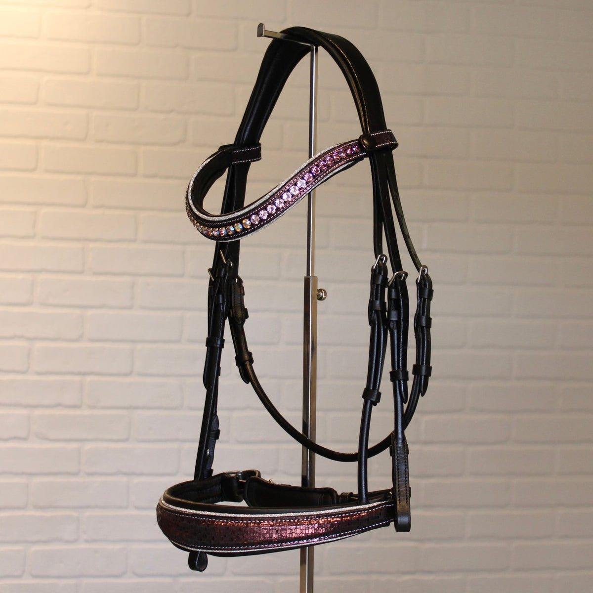 The Sophisticate Black Rolled Leather Snaffle Bridle