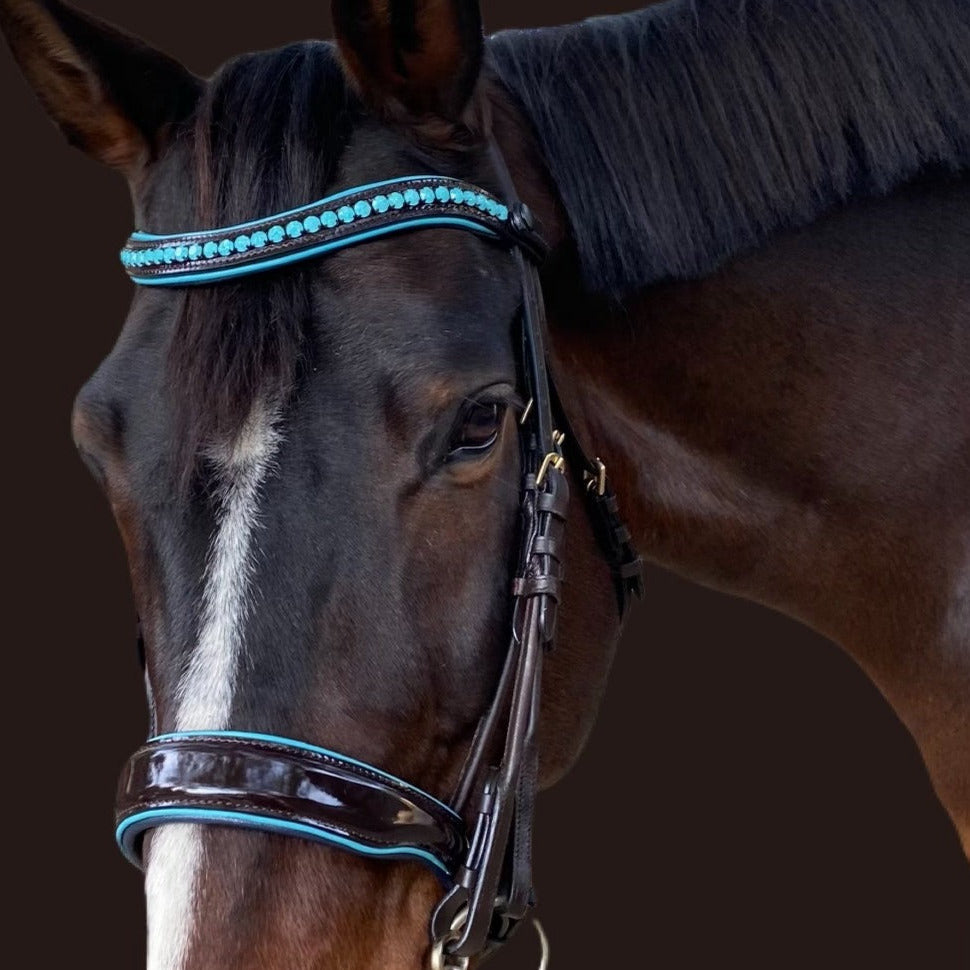 Limited Edition Oceania - Brown Patent Double Bridle