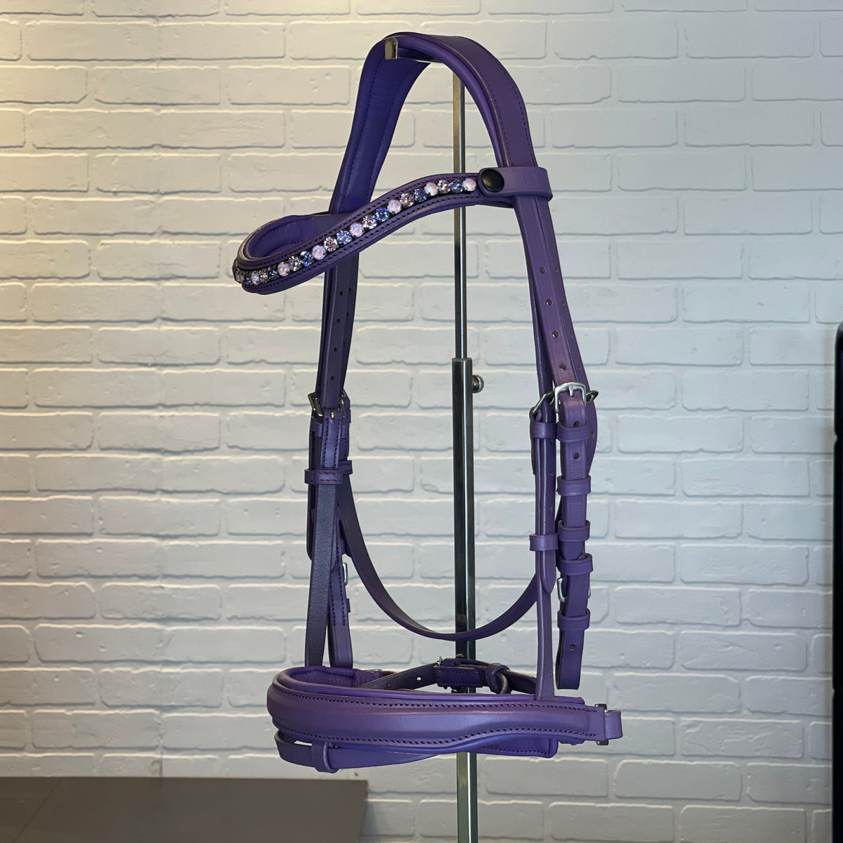The Fandango Purple Leather Snaffle Bridle