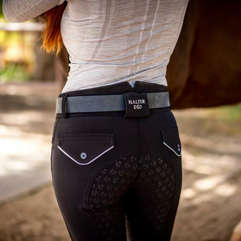 Perfection Breeches - Black Silver High Waisted