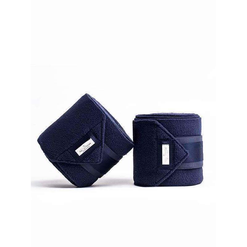 Equestrian Stockholm Classic Navy &amp; Silver Fleece Bandages