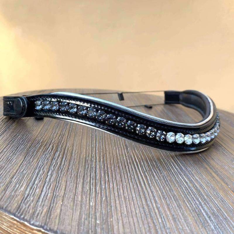 Halter Ego® Crystal Patent Browband - Silver Ombre Fade