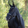 Venice Black Patent Snaffle with Metallic Silver Floral Padding