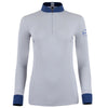 Roxana - French Gray & Cadet Blue Long Sleeve Riding Shirt