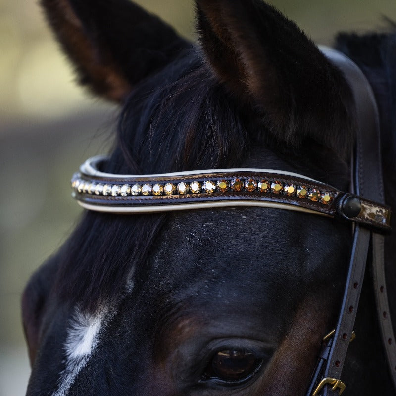 The Catalonia Metallic Bronze Leather Snaffle Bridle